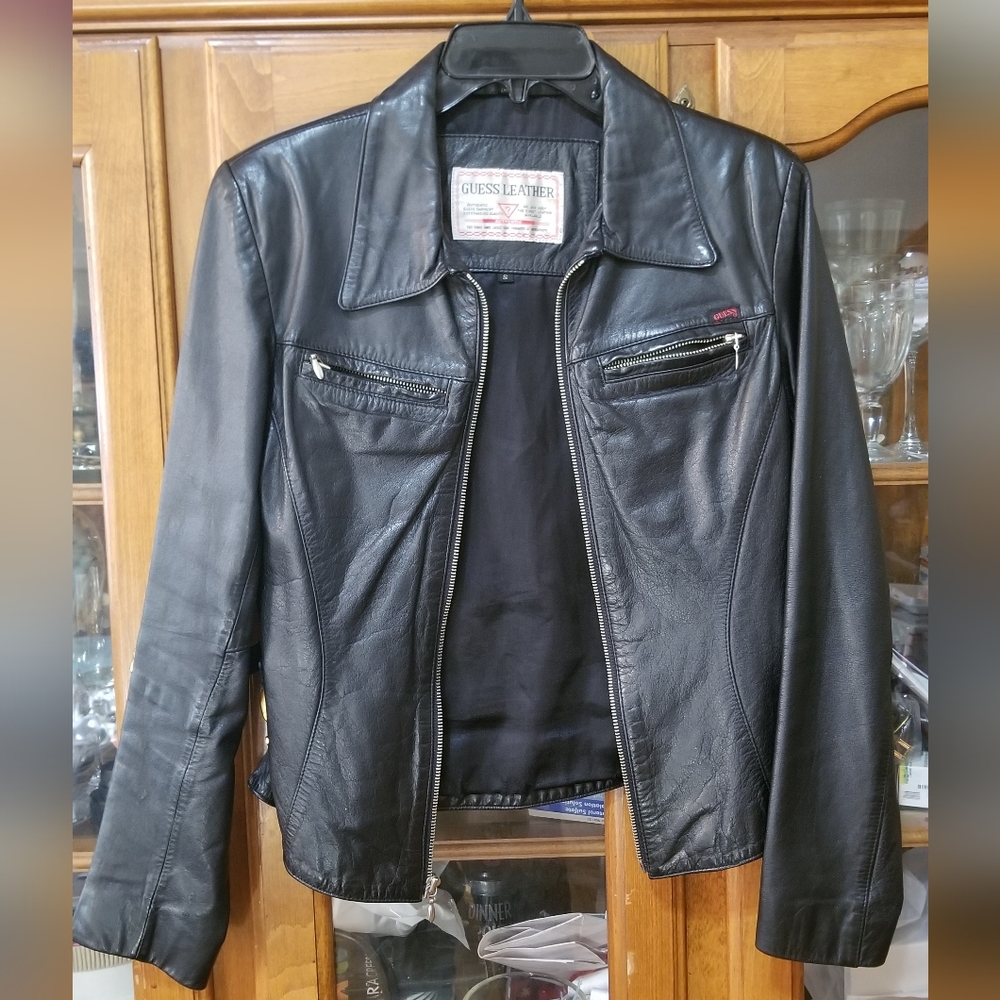 Guess Leather Jacket Size S